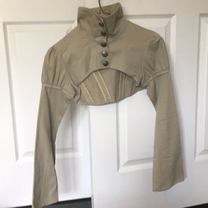 Tan crop jacket